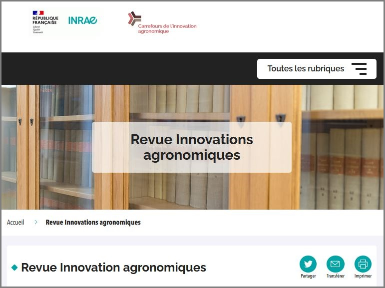 revue Innovations agronomiques