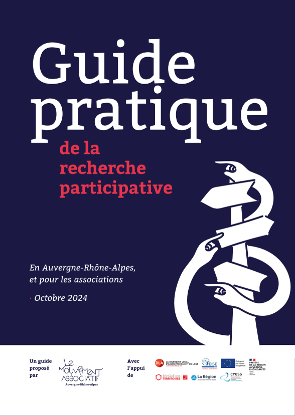 Couverture du Guide pratique de la recherche participative du Mouvement associatif de la région ARA